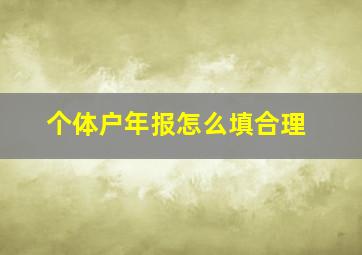 个体户年报怎么填合理