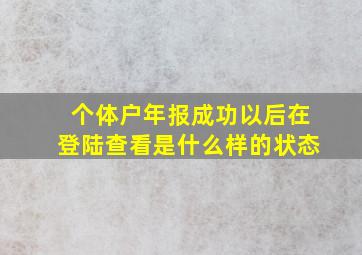 个体户年报成功以后在登陆查看是什么样的状态