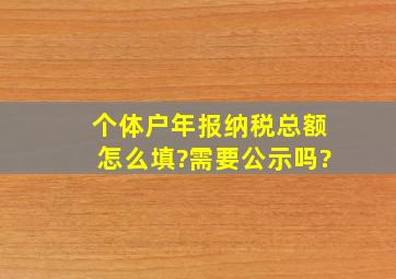 个体户年报纳税总额怎么填?需要公示吗?