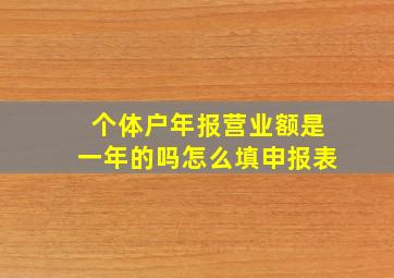 个体户年报营业额是一年的吗怎么填申报表