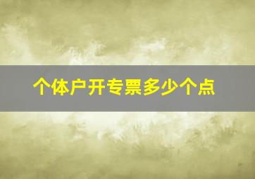 个体户开专票多少个点