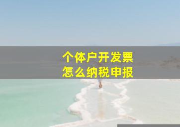 个体户开发票怎么纳税申报