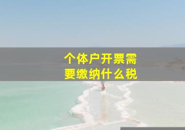 个体户开票需要缴纳什么税