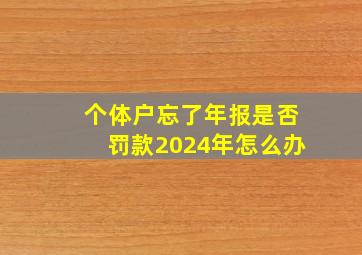 个体户忘了年报是否罚款2024年怎么办