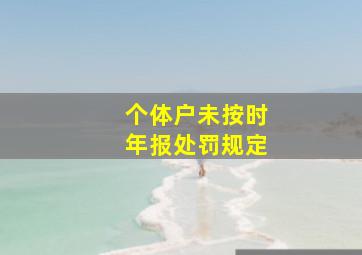 个体户未按时年报处罚规定