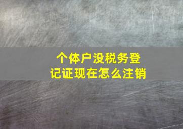 个体户没税务登记证现在怎么注销