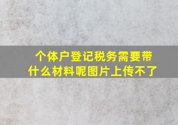 个体户登记税务需要带什么材料呢图片上传不了