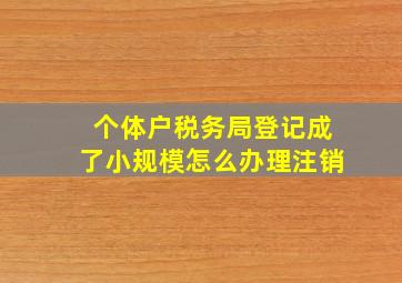 个体户税务局登记成了小规模怎么办理注销