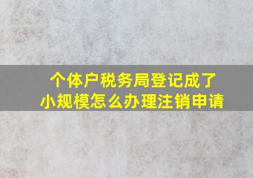 个体户税务局登记成了小规模怎么办理注销申请