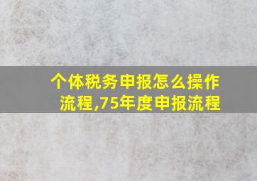 个体税务申报怎么操作流程,75年度申报流程