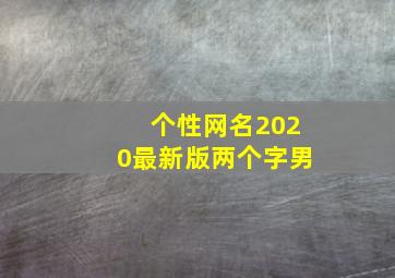 个性网名2020最新版两个字男