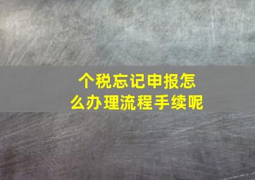 个税忘记申报怎么办理流程手续呢