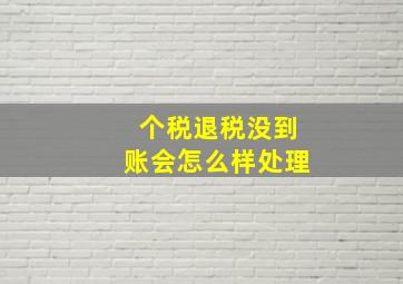 个税退税没到账会怎么样处理