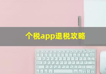 个税app退税攻略