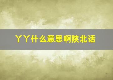 丫丫什么意思啊陕北话