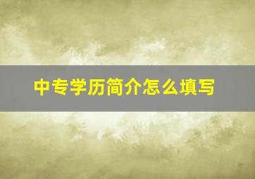 中专学历简介怎么填写