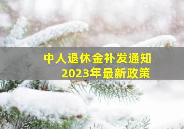 中人退休金补发通知2023年最新政策