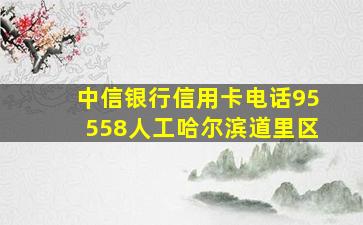 中信银行信用卡电话95558人工哈尔滨道里区