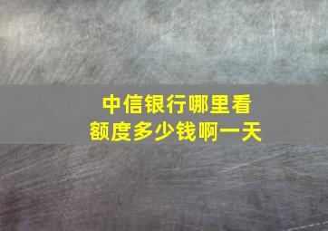 中信银行哪里看额度多少钱啊一天