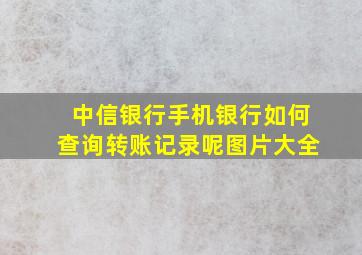 中信银行手机银行如何查询转账记录呢图片大全