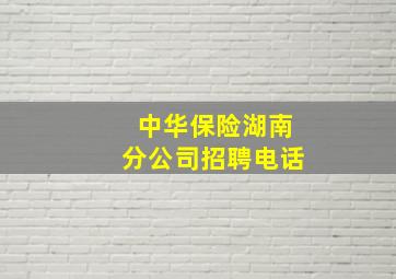 中华保险湖南分公司招聘电话