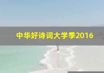 中华好诗词大学季2016