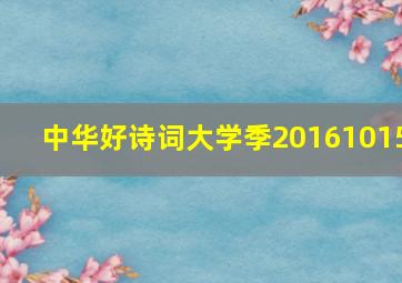 中华好诗词大学季20161015