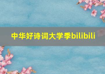 中华好诗词大学季bilibili