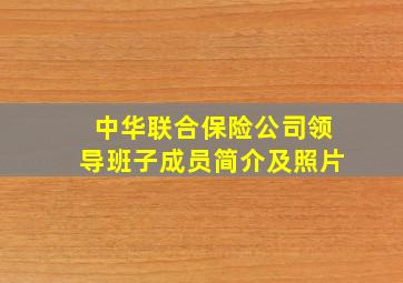 中华联合保险公司领导班子成员简介及照片