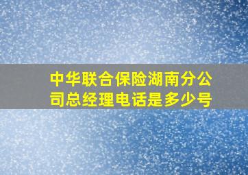 中华联合保险湖南分公司总经理电话是多少号