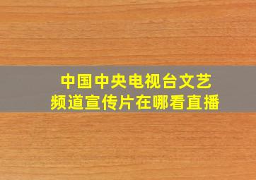 中国中央电视台文艺频道宣传片在哪看直播