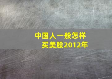 中国人一般怎样买美股2012年