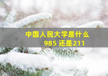 中国人民大学是什么985 还是211