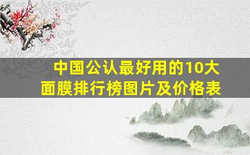 中国公认最好用的10大面膜排行榜图片及价格表