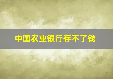 中国农业银行存不了钱