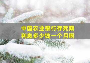 中国农业银行存死期利息多少钱一个月啊