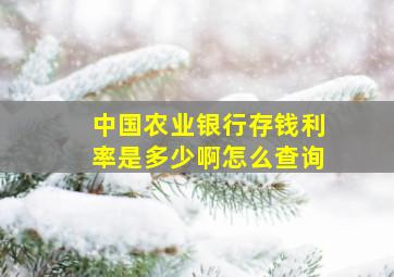 中国农业银行存钱利率是多少啊怎么查询