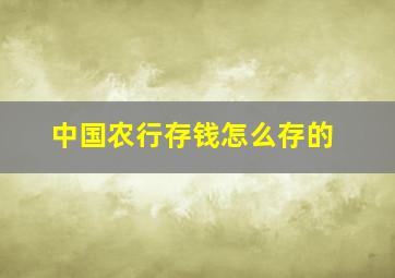 中国农行存钱怎么存的