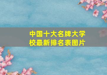 中国十大名牌大学校最新排名表图片