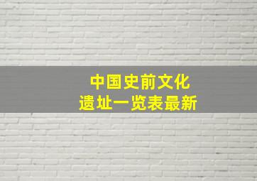 中国史前文化遗址一览表最新