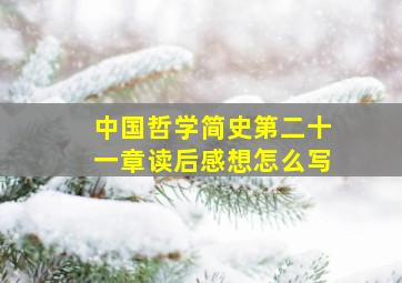 中国哲学简史第二十一章读后感想怎么写