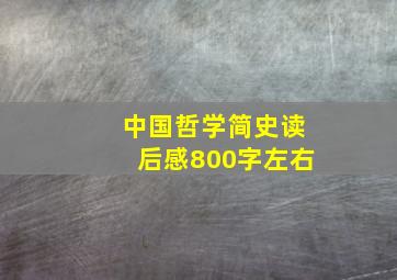 中国哲学简史读后感800字左右