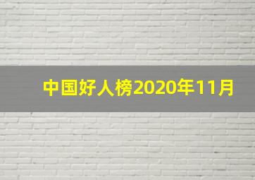 中国好人榜2020年11月