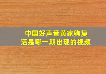 中国好声音黄家驹复活是哪一期出现的视频