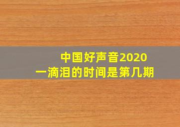 中国好声音2020一滴泪的时间是第几期