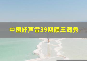 中国好声音39期颜王词秀