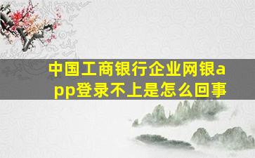 中国工商银行企业网银app登录不上是怎么回事