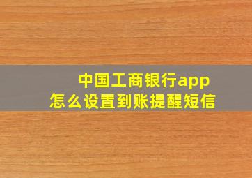 中国工商银行app怎么设置到账提醒短信