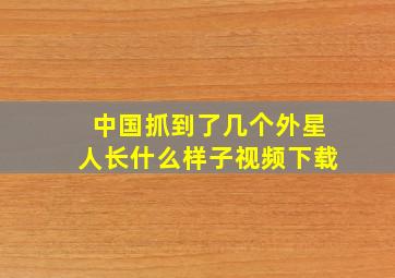 中国抓到了几个外星人长什么样子视频下载