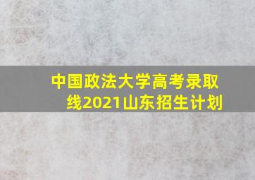 中国政法大学高考录取线2021山东招生计划